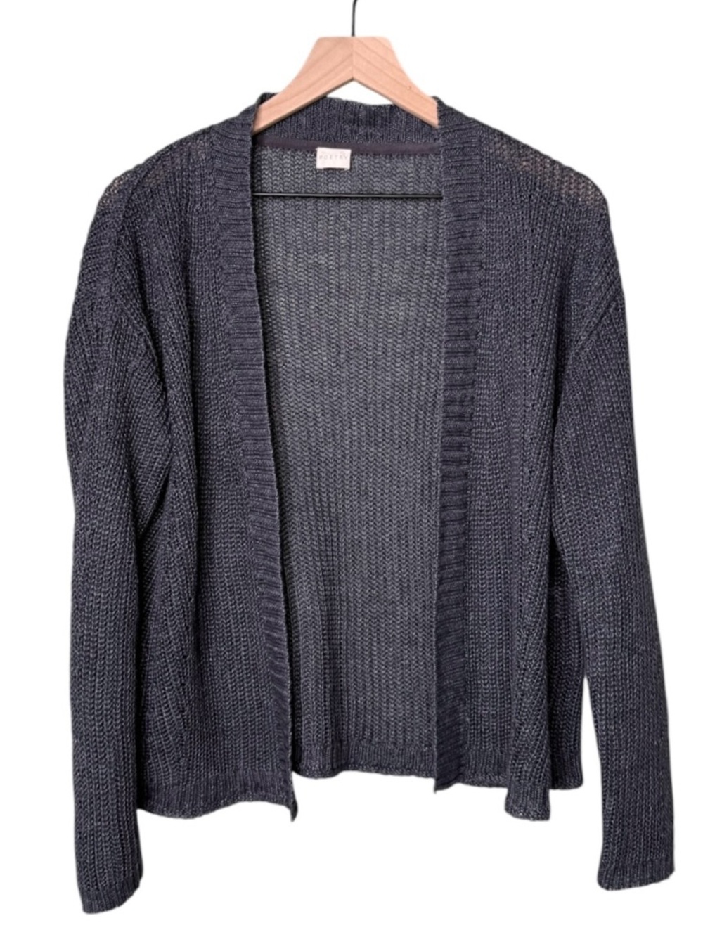 Poetry 100% Linen Open Front Cardigan Sweater Navy Blue Women’s Size 4